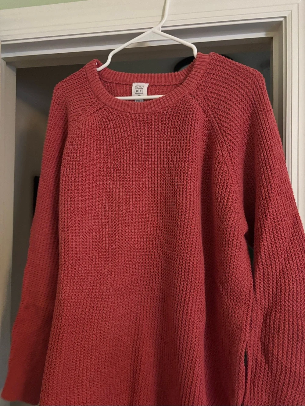 Women’s Chunky Crewneck Sweater - Rose Red